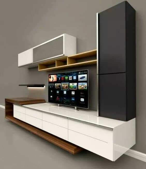 Modern Foyer Shoe Storage Credenza with Louvered Shutters & Seating Bench - Execution #